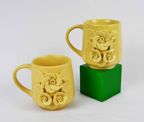 Renhomz Ceramic 3D Art-Set of 2 | Handmades for Gifting | Ceramic Coffee Mug