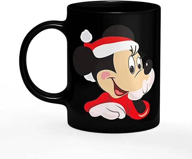 DashingArt " Mickey Mouse " Printed Black Ceramic Coffee Size Ceramic Coffee Mug