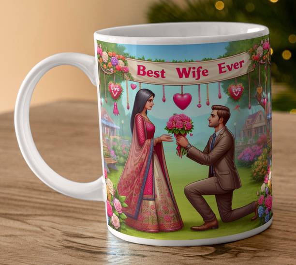 BALESARA My Dear Wife I Love You Gift for Wifey, Best Wife in the World Wife13 Ceramic Coffee Mug