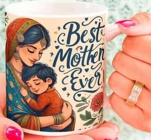 Manorath Best mother ever white ceramic coffeee mug Ceramic Coffee Mug
