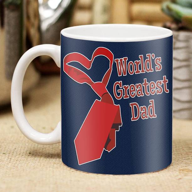 GIFTGROOVE World's Greatest Dad Print | Best Father's Day Gift for Papa & Husband Ceramic Coffee Mug