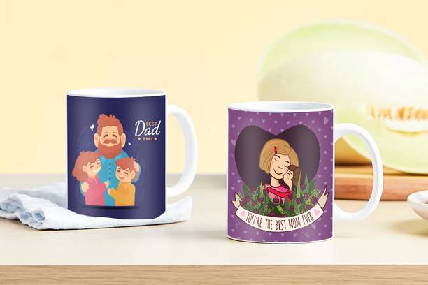 PaMeG Anniversary Gift for Father and Mother, PKMomDadMU-07 Printed Ceramic Coffee Mug