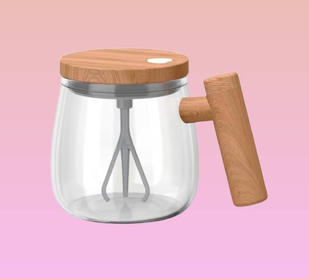 juggaris Automatic Stir Cappuccino Cup – Instant Blend Tumbler Glass Coffee Mug