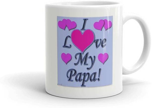 Tanisha Craft I Love My Papa Printed Coffee Cup Special Gift for Dad Birthday Gifts, Fathe Ceramic Coffee Mug