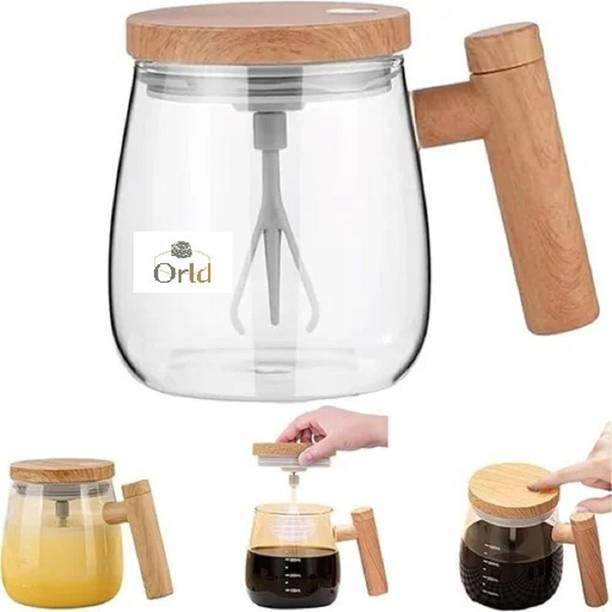 Orld Stirring Cup for Coffee/Milk/Protein Powder at Home/Office/Travel, 400ml Glass Coffee Mug