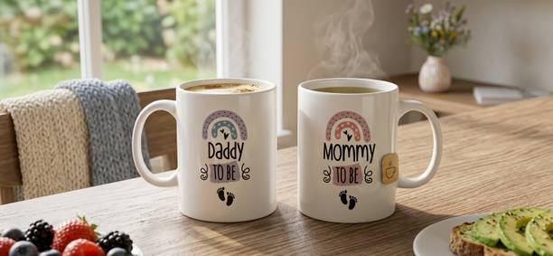 Nova Creations Mommy to be & Daddy to be I Unique mom dad printed I Microwave safe Ceramic Coffee Mug