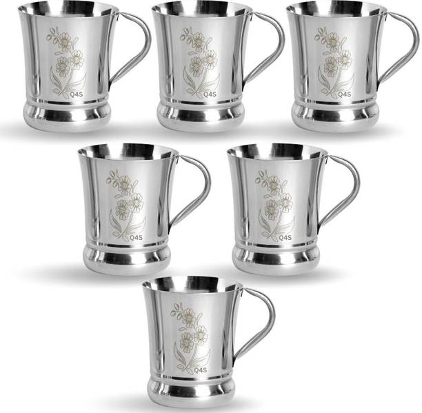 Q4S Flower Print cups for tea chai hot drinks Stainless Steel Coffee Mug