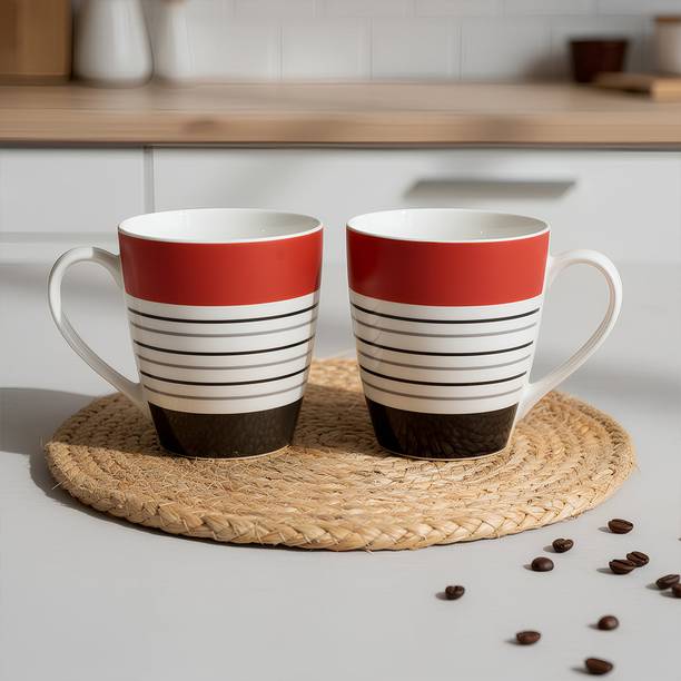 UPC Set of 2 Premium Milk mugs Printed Design Made of Ceramic Bone China Coffee Mug