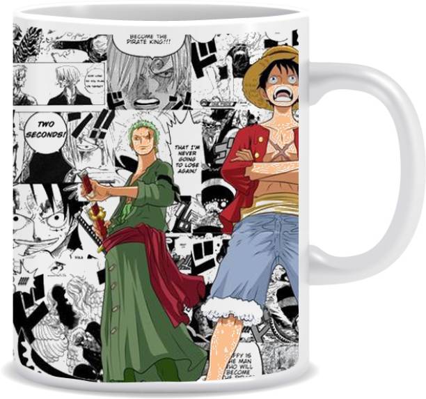 BAADO One Piece Mix Anime Printed Ceramic Coffee & Tea Cup Gift For Anime Lover Ceramic Coffee Mug