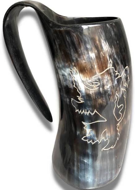 InsTook Acrylic Drinking Cup With Handle - 1 Piece Wood Beer Mug