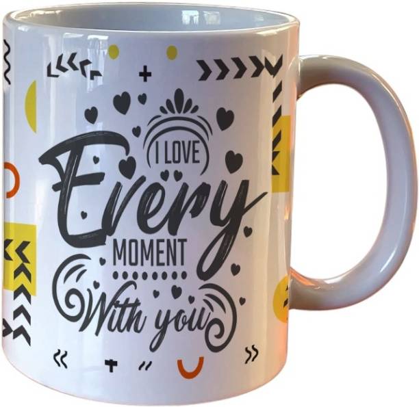 Oducos I Love Every Moment With You Tea Coffee and Milk Cup 330ml Best Lover Gift Ceramic Coffee Mug
