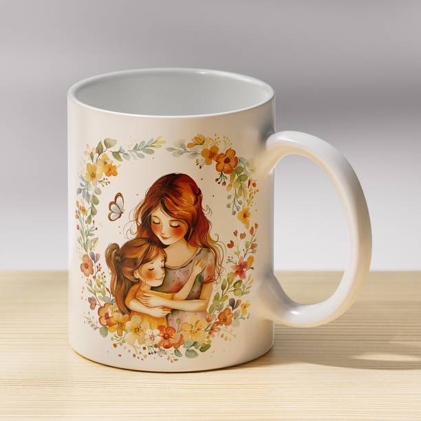 Kanak traders I Love You Mom Printed 350ml Ceramic Coffee & Tea Ceramic Coffee Mug