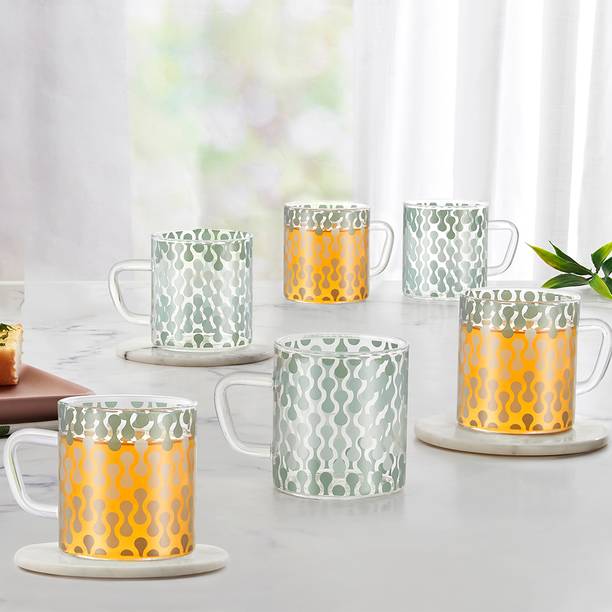BOROSIL Vista Tea n Coffee Cup Set Glass Coffee Mug