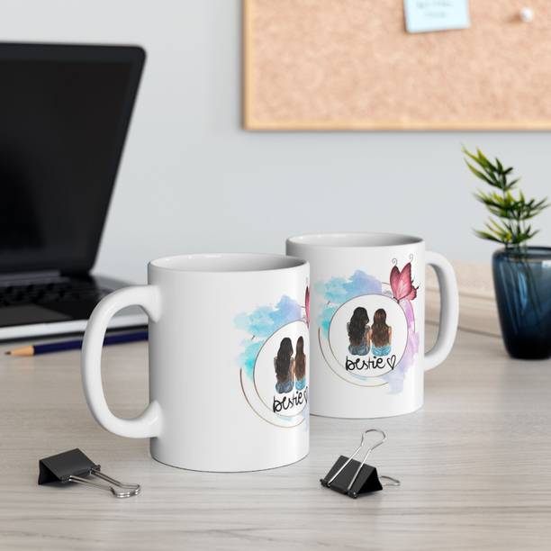 Giftspedia BEST FRIEND PRINTED WHITE CERMIC COFFEE MUG 350 ML Ceramic Coffee Mug