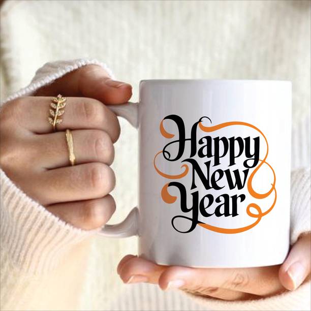 Print Ginnie Happy New Year 2025 Printed Coffee Cup Gift For Friends,Family,Love Ceramic Coffee Mug