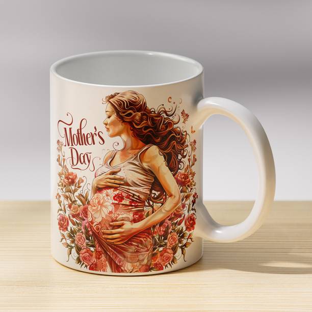 Fifth Creations Happy Mother's Day Gift Printed White Ceramic 350ml Coffee mug Ceramic Coffee Mug