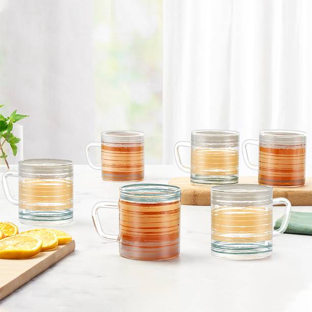 BOROSIL Glance Tea n Coffee Cup Set Glass Coffee Mug