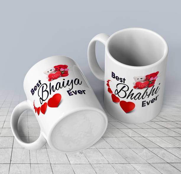 gift mafia Bhaiya Bhabhi Coffee, Tea Cup, Anniversary RSK006 Ceramic Coffee Mug