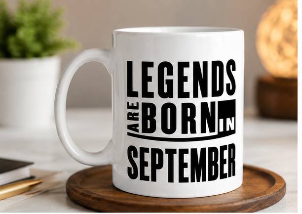 PrintingWorld Legends are Born in September Ceramic Coffee Mug