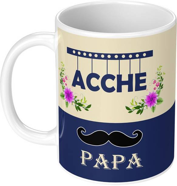TrendoPrint Acche papa Coffee Cup Best Return Gift for Birthday & Any Occasion Ceramic Coffee Mug