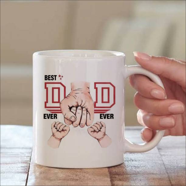 Print Ginnie Best Dad Ever" Printed Coffee Perfect Father's Day Gift for Coffee Lovers Ceramic Coffee Mug