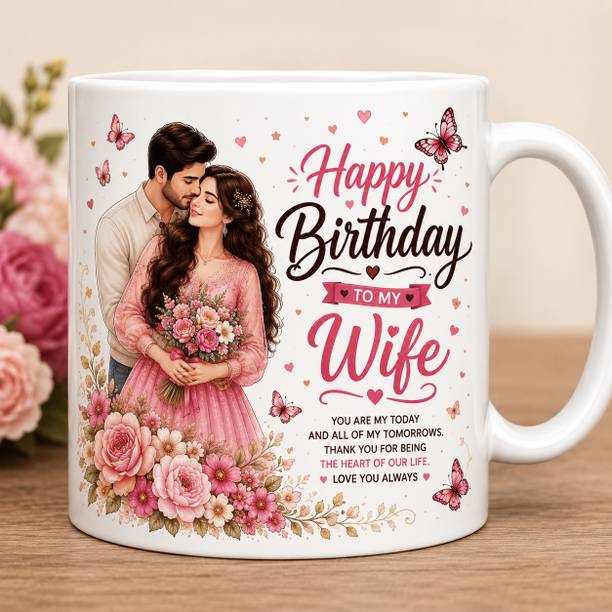 monmoto Happy Birthday Wife Love Ceramic Coffee Mug