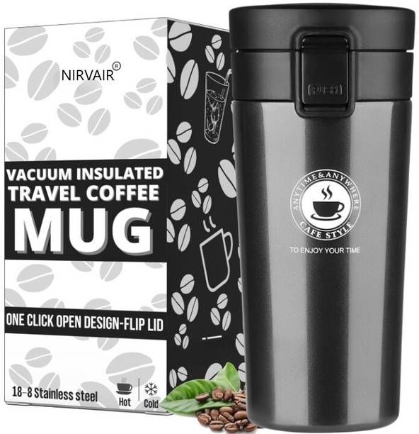 Nirvaana Vacuum Insulation Cup with Lid, Hot & Cold Coffee, Tea for Travelling, Office Stainless Steel Coffee Mug