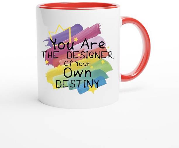 Print Ginnie You Are The Designer Of Your Own Destiny Printed CoffeeMug Red Ceramic Coffee Mug
