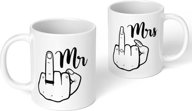PrintingZone Couple mug Mr & Mrs King Queen His & Her mr and mrs mug (CM-14) Ceramic Coffee Mug