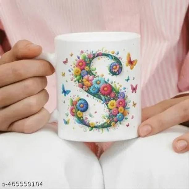 Manorath S floral print Ceramic Printed Coffee Design, Durable & Microwave Safe Ceramic Coffee Mug