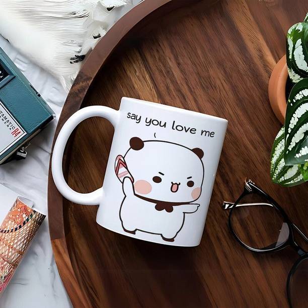 FLEXERSTYLE Love Quotes Bubu Dudu Printed Tea Coffee Cup Best for Wife HusbandM_107 Ceramic Coffee Mug