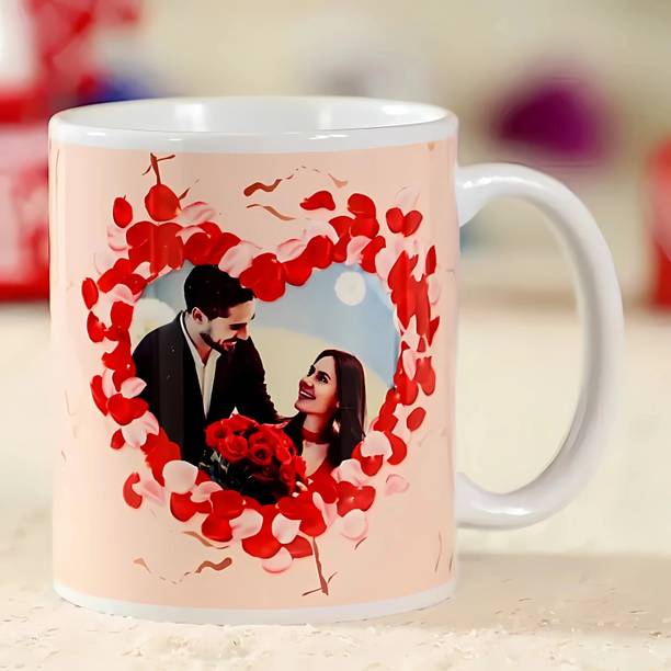 Ngifts Custom Photo, Text, Logo - Personalized Valentine's Day Heart Special Ceramic Coffee Mug