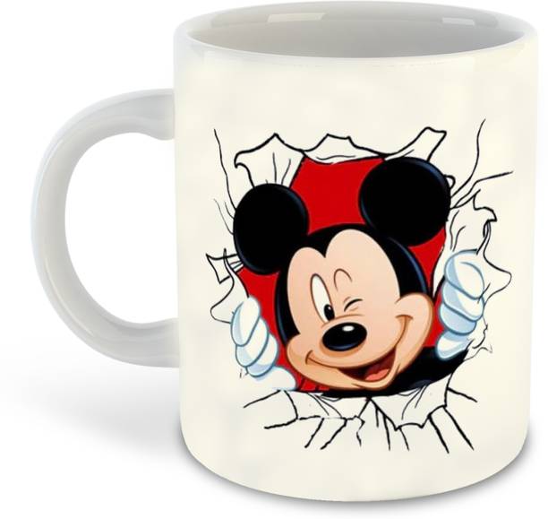 Beyoond Mickey Mouse Theme Printed White Ceramic Coffee 325ml - D10 Ceramic Coffee Mug