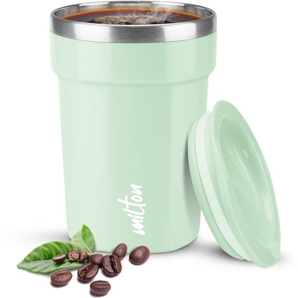 मिल्टन Cool Touch Deccan 350 Stainless Steel with Lid, Aqua Green स्टेनलेस स्टील मग