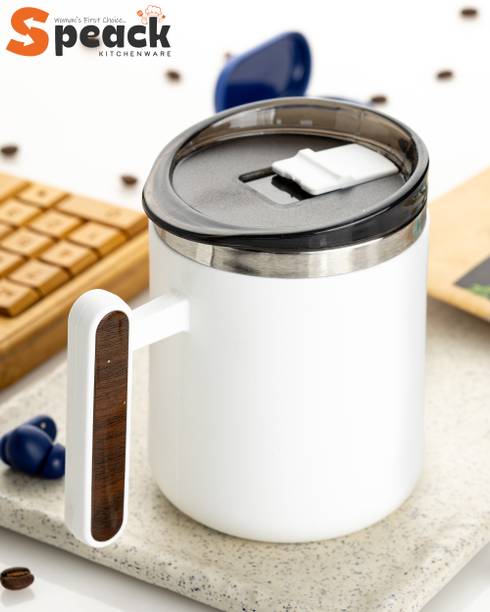 SPEACK Coffee Lover's Second Preferable Choice Sipper Lid Stainless Steel, Plastic Coffee Mug