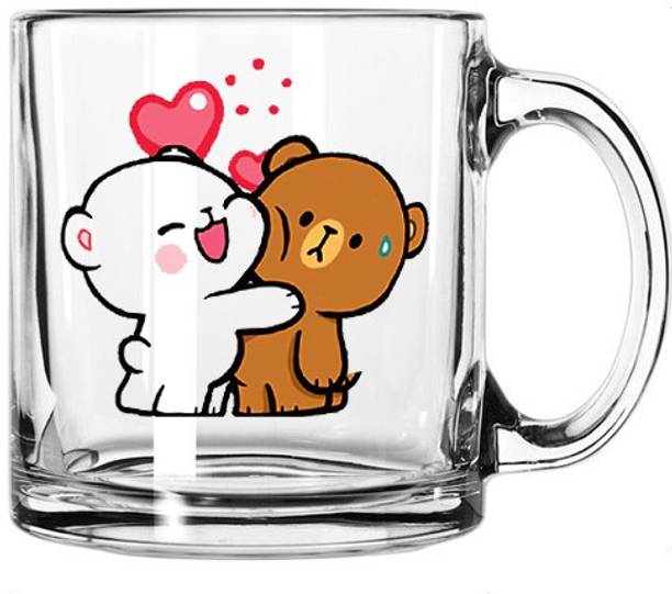 V Kraft "trendt peach goma 04"Unique Transparent Glass Best Gift for everyone Glass Coffee Mug
