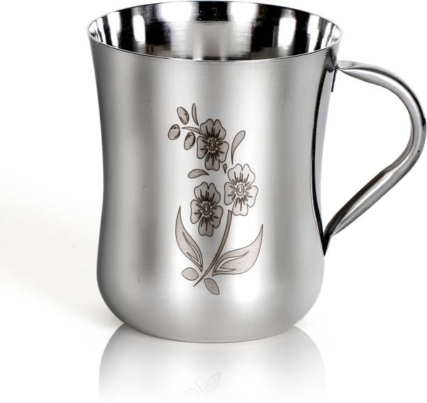 Q4S Floral Print Royal Premium Coffee and tea cup 160 ml Laser Design स्टेनलेस स्टील