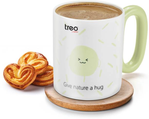 TREO Meadow 350 Coffee Ceramic Microwave Safe Cup 350 ml Print and color may vary Ceramic Coffee Mug