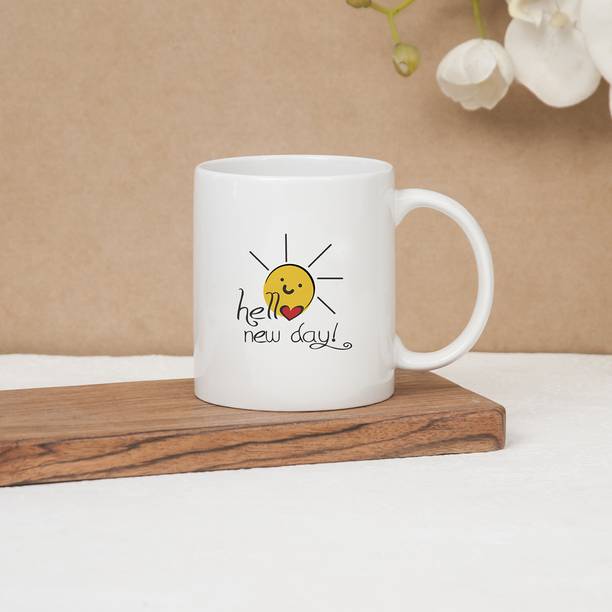 CLAY CRAFT "Hell New Day" Gift For Friend Ceramic Coffee Mug