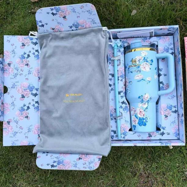 ज़ाम्बेट Stanley design Stainless Steel Tumbler with Straw Vacuum Insulated Water Bottle स्टेनलेस स्टील मग