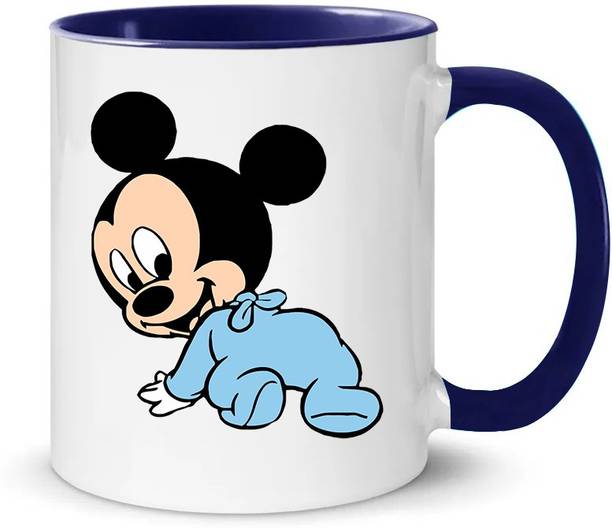 popflip Premium Quality Inner Blue Color Baby Mickey Mouse 01 Ceramic Coffee Mug