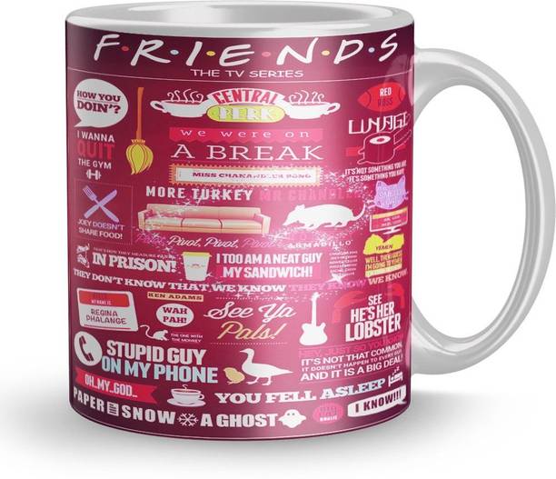 sethsawariya Friends Tv Series Infographic Coffee Colorful Design Printed Coffee And T Ceramic Coffee Mug
