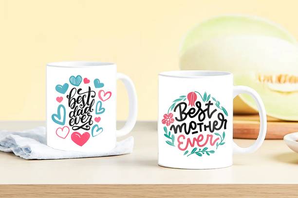 PaMeG Anniversary Gift for Father and Mother, PKMomDadMU-05 Printed Ceramic Coffee Mug