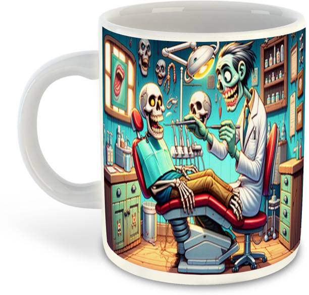 whats your kick new-wyk_Dentist Printed White Coffee - D22 Ceramic Coffee Mug