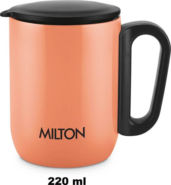 मिल्टन gemini steel 220 ml mug orange स्टेनलेस स्टील मग