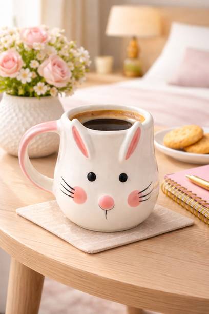 ABC Cute Bunny Ceramic Coffee | Printed Tea Cup for Office, Home & Gifting Ceramic Coffee Mug