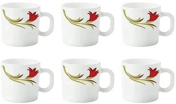 BOROSIL 6N 18CL REDLILY MUG SET Opalware Coffee Mug