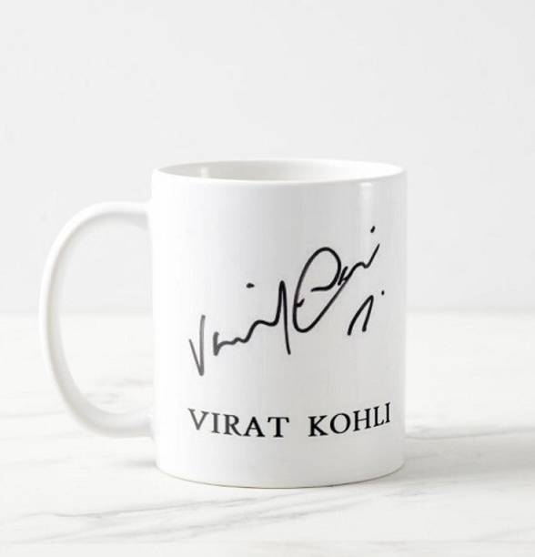 TheWhoop VIRAT KOHLI Signature Design Ceramic/Cup ( 350 ml) Ceramic Coffee Mug