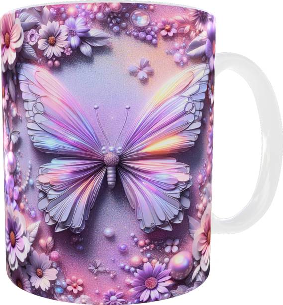 क्राफ्ट क्रेट 3D Butterfly Design | Vibrant and Colourful | Perfect gift for all Occations | सिरेमिक मग