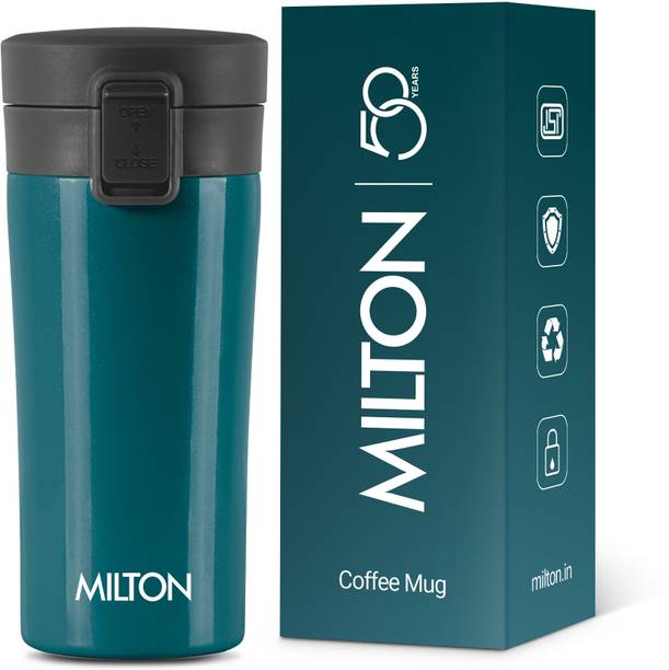 MILTON Insulated Steel Coffee Travel, ISI Certified, Anti Skid Bottom, Teal Blue Stainless Steel Coffee Mug